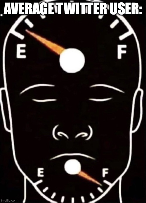 Average Twitter User in a Nutshell: | AVERAGE TWITTER USER: | image tagged in empty head full mouth | made w/ Imgflip meme maker