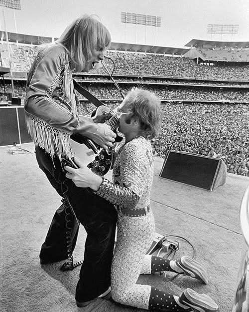 Elton John Davey Johnstone guitar dick sucking homo pride month Blank Meme Template