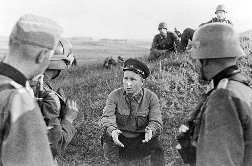 High Quality Nazi officers interrogate a captured Soviet Blank Meme Template