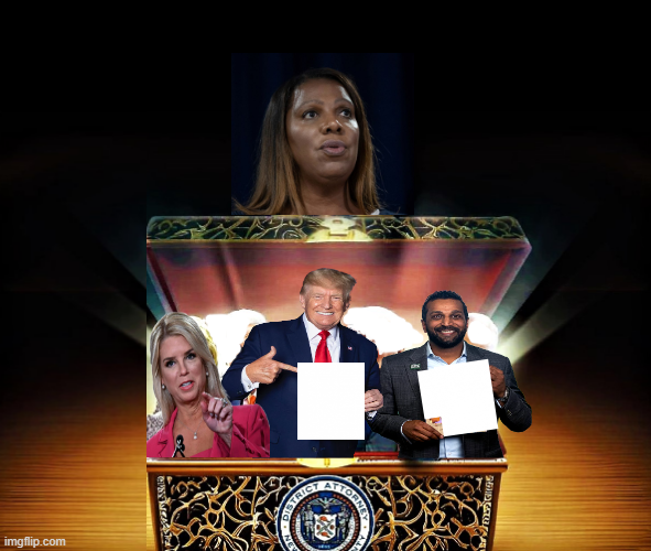 Letitia James opens Pandora's Box Blank Meme Template