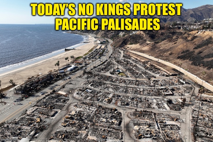 Pacific Palisades protest | TODAY’S NO KINGS PROTEST
 PACIFIC PALISADES | image tagged in palisades | made w/ Imgflip meme maker