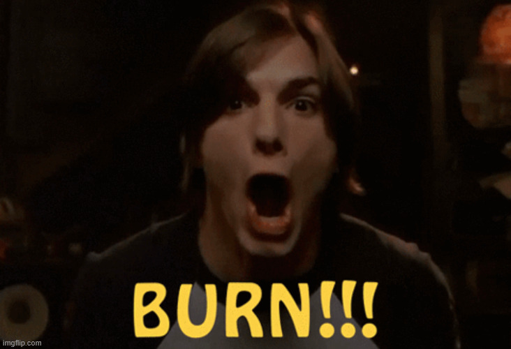 Ashton Kutcher burn | image tagged in ashton kutcher burn | made w/ Imgflip meme maker