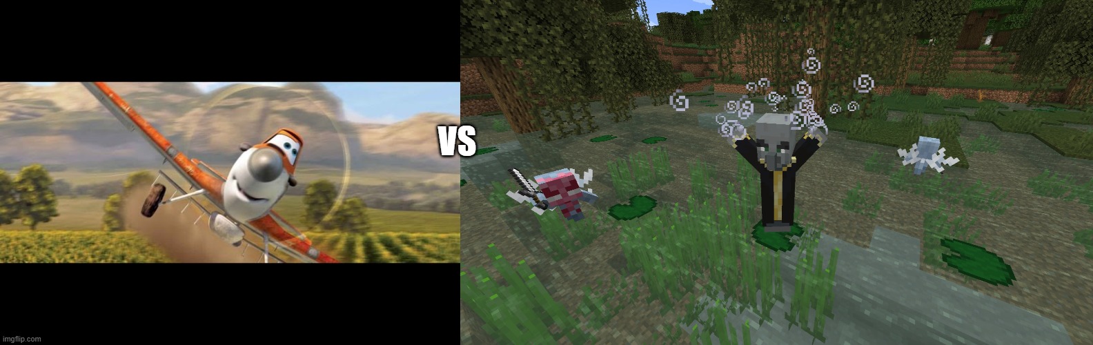 VS | image tagged in garbage,evoker summoning vexes | made w/ Imgflip meme maker