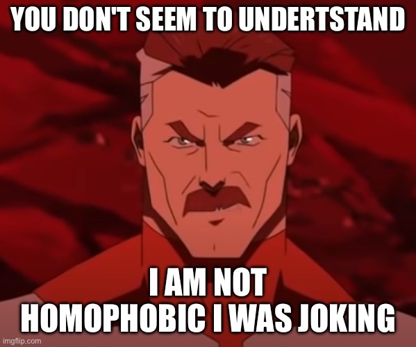 You Don't Seem to Understand | YOU DON'T SEEM TO UNDERTSTAND I AM NOT HOMOPHOBIC I WAS JOKING | image tagged in you don't seem to understand | made w/ Imgflip meme maker