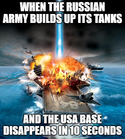 Generals – Zero Hour | WHEN THE RUSSIAN ARMY BUILDS UP ITS TANKS; AND THE USA BASE DISAPPEARS IN 10 SECONDS | image tagged in generals zero hour,slavic lives matter,russia | made w/ Imgflip meme maker