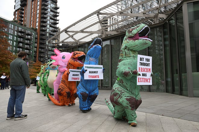 High Quality No kings costume protesters Blank Meme Template