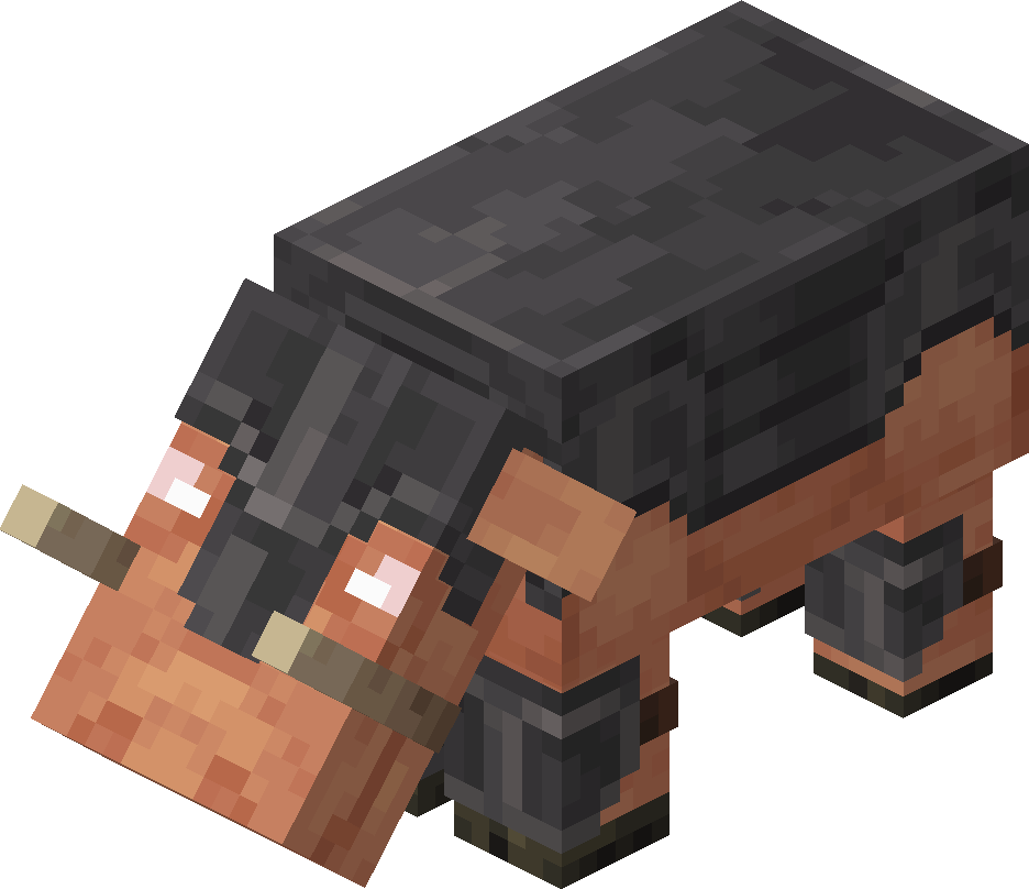 Hoglin Wearing Netherite Armor Meme Template