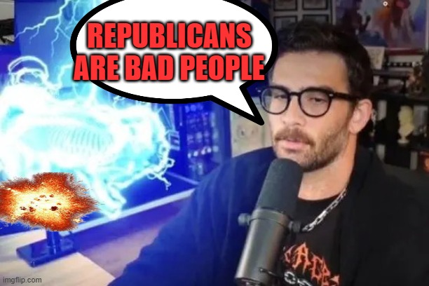 Hasan frying his dog while he tells you who the bad people are | REPUBLICANS ARE BAD PEOPLE | image tagged in hasan dog shock collar,hasan,dog,electricity | made w/ Imgflip meme maker