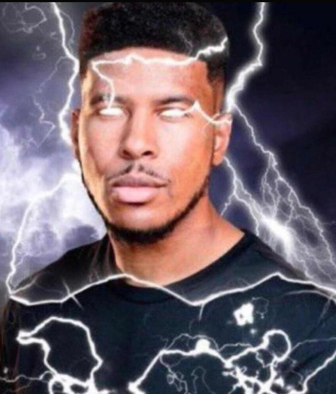 Guy with lightnings Blank Meme Template