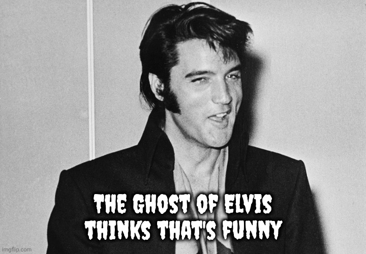 Elvis | The Ghost of Elvis thinks that's funny | image tagged in elvis | made w/ Imgflip meme maker