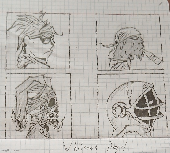 Sketchy's ocs [Sketchy, Tyde, Fuze, Hydro] as the Demon Days album | made w/ Imgflip meme maker