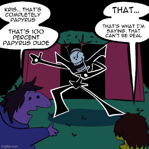 Papyrus Knight disbeliever’s when the Fraud starts cooking spaghetti: | image tagged in papyrus,roaring knight,roaring fraud,deltarune,not mine,credit to og artist | made w/ Imgflip meme maker