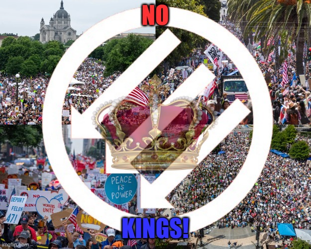 No kings! | NO; KINGS! | image tagged in america,patriotism,anti-fascism,three arrows | made w/ Imgflip meme maker