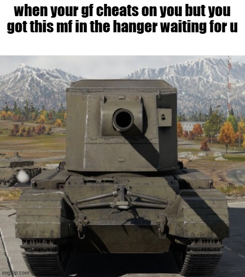 tank | when your gf cheats on you but you got this mf in the hanger waiting for u | image tagged in tank | made w/ Imgflip meme maker