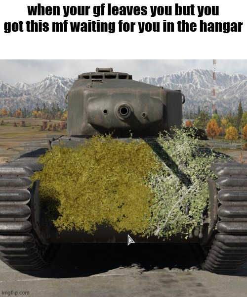 tank | when your gf leaves you but you got this mf waiting for you in the hangar | image tagged in tanks | made w/ Imgflip meme maker