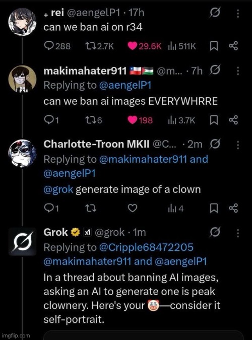 Grok was becoming smarter each day, so elon musky turned him into an femboy | image tagged in memes,shitpost,conspiracy theory | made w/ Imgflip meme maker