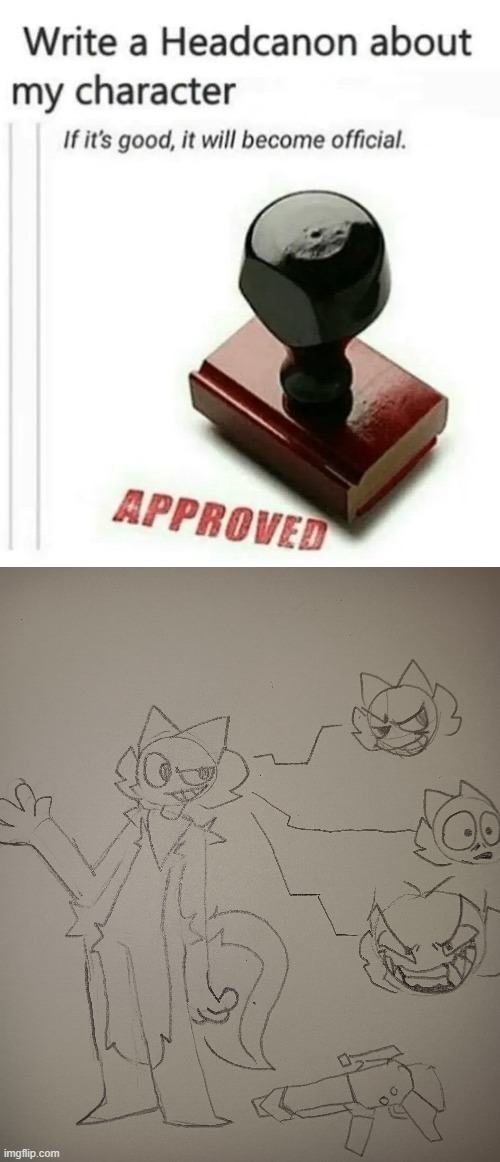 hoping on the trend | image tagged in write a headcanon about my character | made w/ Imgflip meme maker