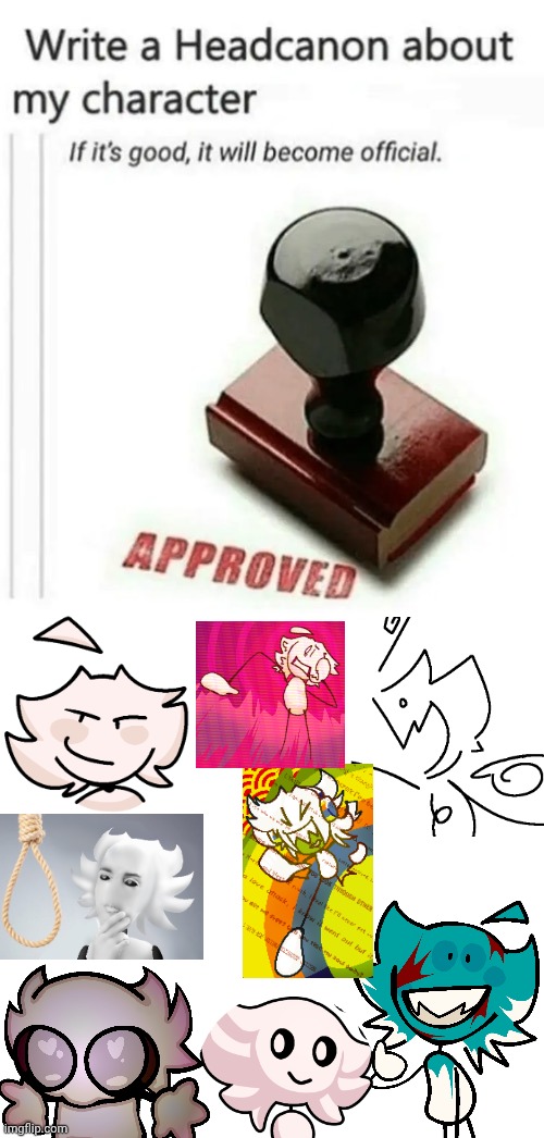 Why haven't I've made a normal full body transparent art of skrunkly or scrimblo yet? | image tagged in write a headcanon about my character | made w/ Imgflip meme maker