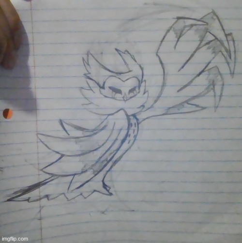 Finished making one of the attack poses for my Hollow Knight oc. I decided he was gonna be a guy, and we'll call him The Owl | made w/ Imgflip meme maker