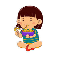 Asian Girl Eating Cartoon Blank Meme Template