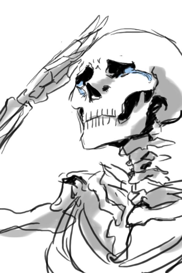 Saluting Skeleton Blank Meme Template