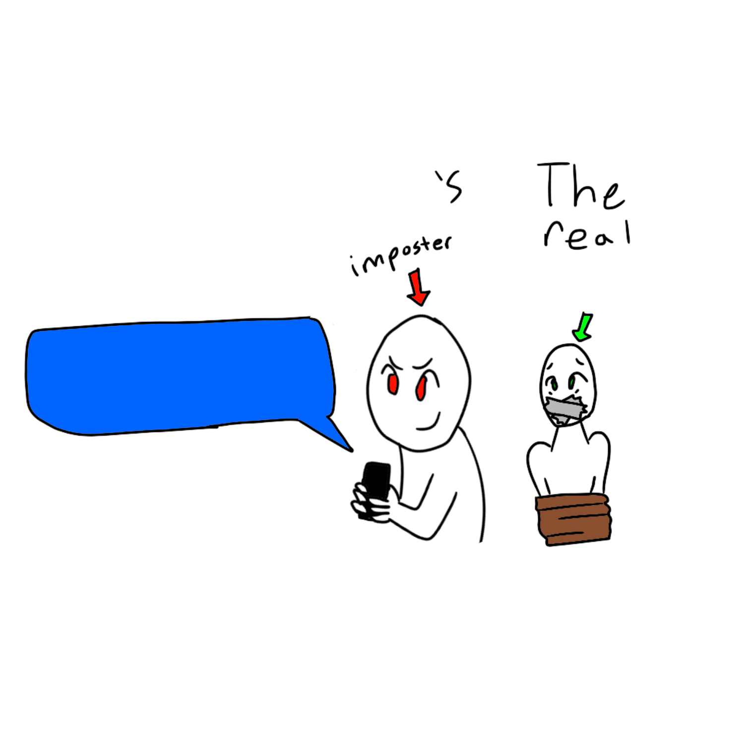 Imposter text Blank Meme Template