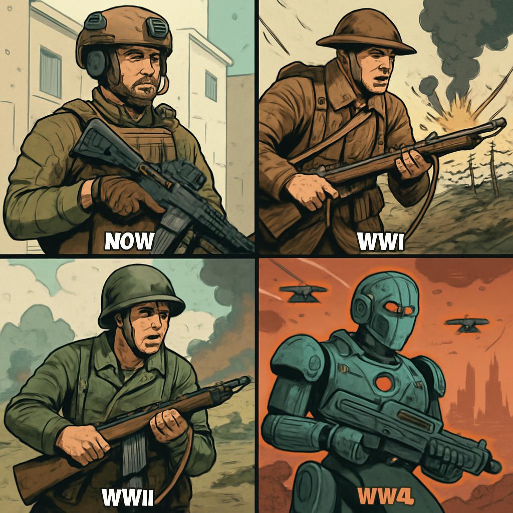 One picture showing now, another picture showing WW1, another sh Blank Meme Template
