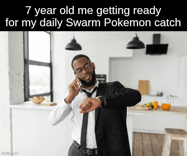 Don't bother me while I'm working | 7 year old me getting ready for my daily Swarm Pokemon catch | image tagged in memes,funny,pokemon,gaming | made w/ Imgflip meme maker