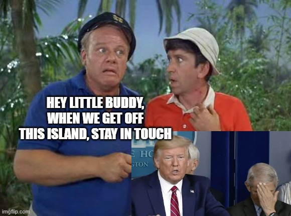 Gilligan and skipper | HEY LITTLE BUDDY,
WHEN WE GET OFF
THIS ISLAND, STAY IN TOUCH | image tagged in gilligan and skipper | made w/ Imgflip meme maker