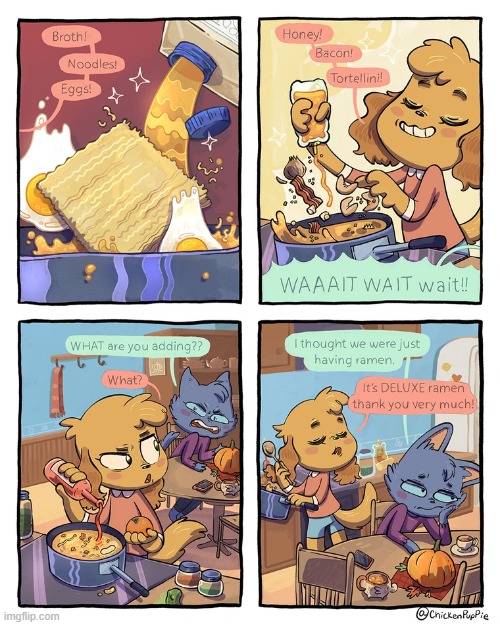 image tagged in ramen,ingredients,deluxe,eww,ewww,ewwww | made w/ Imgflip meme maker