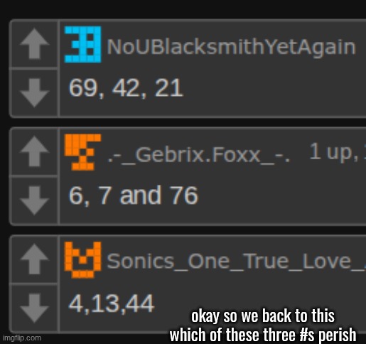 okay so we back to this which of these three #s perish | made w/ Imgflip meme maker