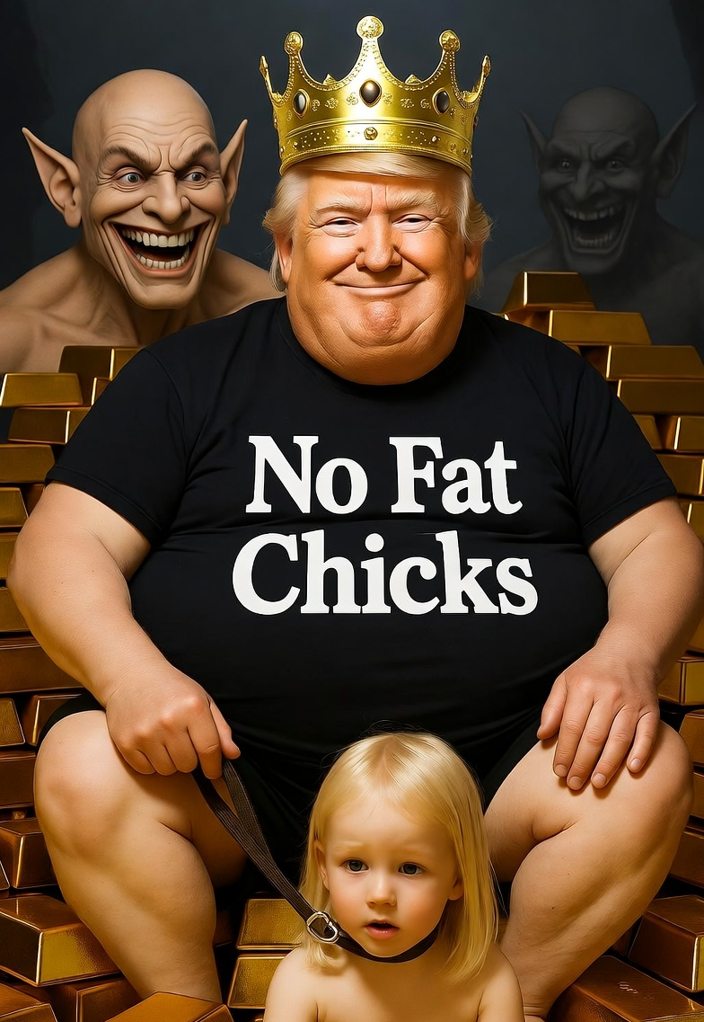 Donald Trump little blonde girl Satan gold Blank Meme Template