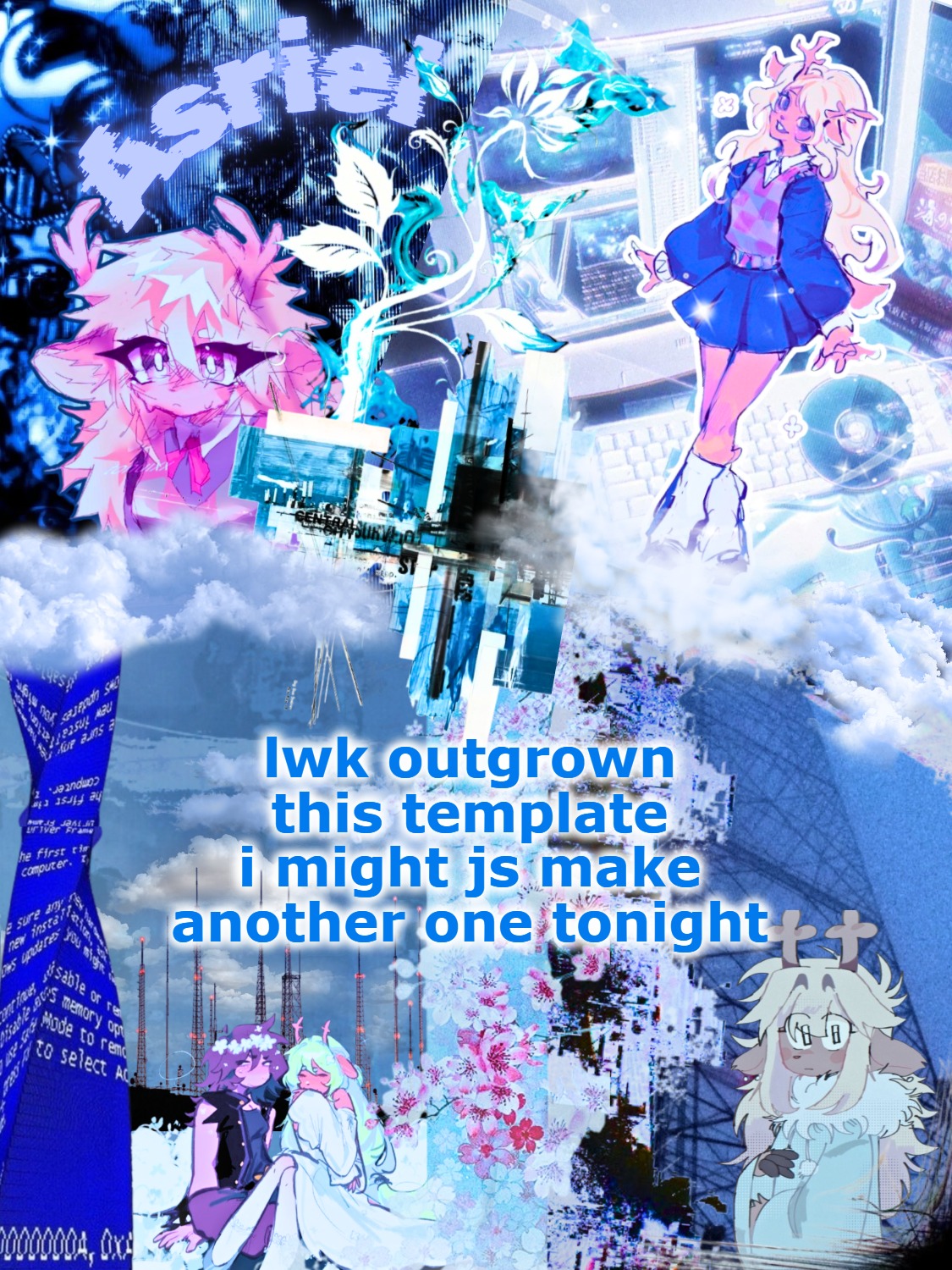 asriel's noelle template | lwk outgrown this template i might js make another one tonight | image tagged in asriel's noelle template | made w/ Imgflip meme maker