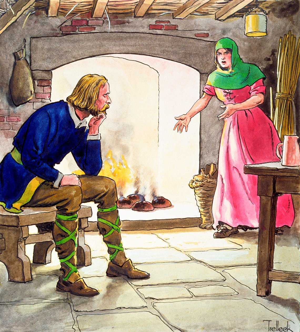 King Alfred Burning cakes Blank Meme Template