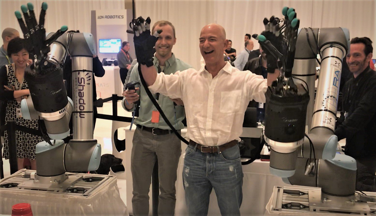 Jeff Bezos with Robotic Arms Blank Meme Template