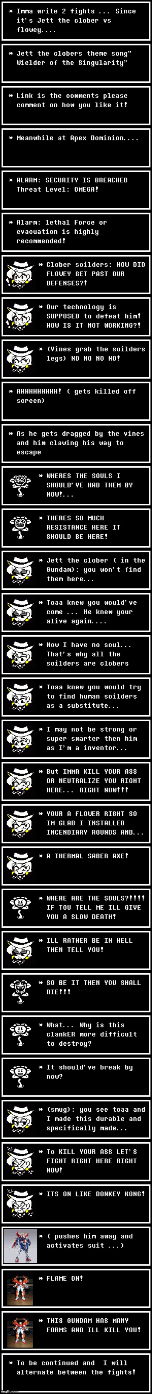 Jett the clober vs Flowey | made w/ Imgflip meme maker