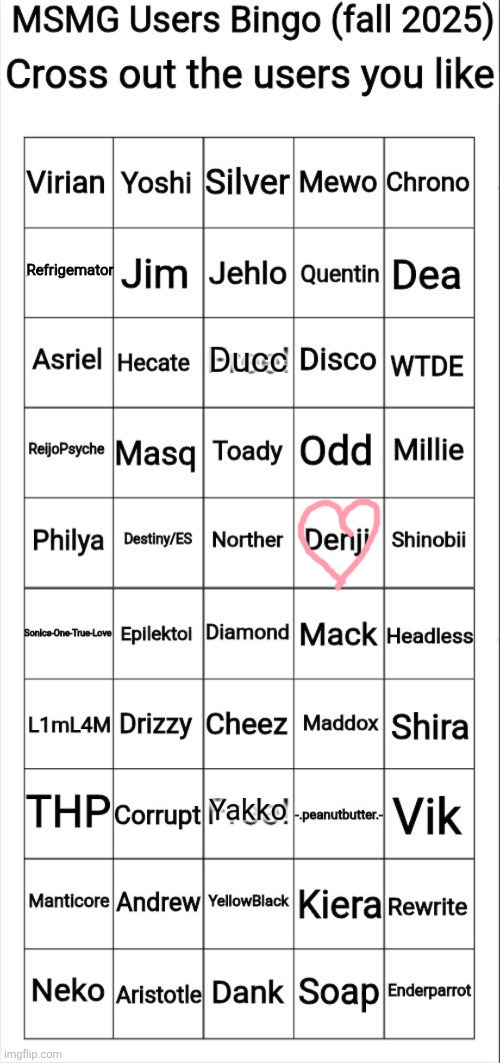 Y'all suck | image tagged in msmg users bingo fall 2025 | made w/ Imgflip meme maker