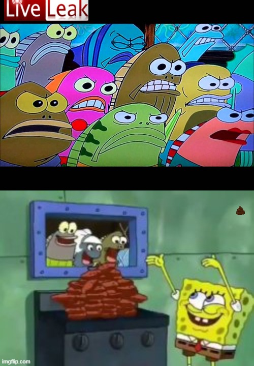 Hi | image tagged in spongebob angry mob | made w/ Imgflip meme maker