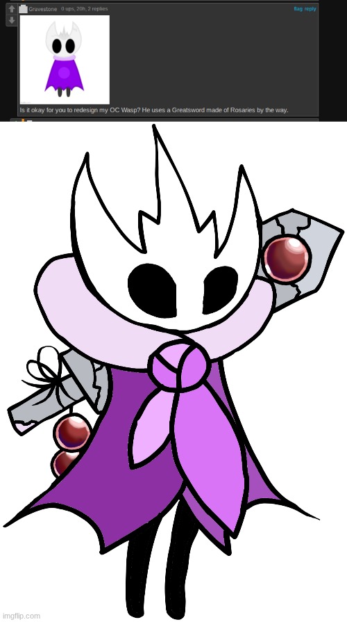 Okie i done with redesigning ur HK oc :> i tried my best on the rosaries beads. | made w/ Imgflip meme maker