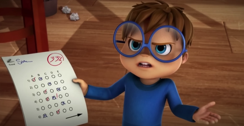 Simon holding a test he failed Blank Meme Template