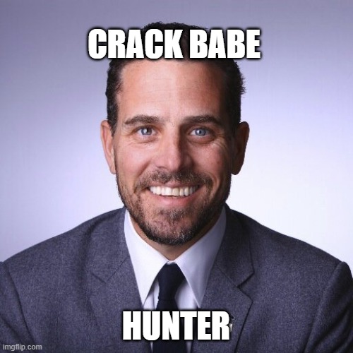 this is what hunter looks like | CRACK BABE; HUNTER | image tagged in hunter biden,fjb,politics | made w/ Imgflip meme maker