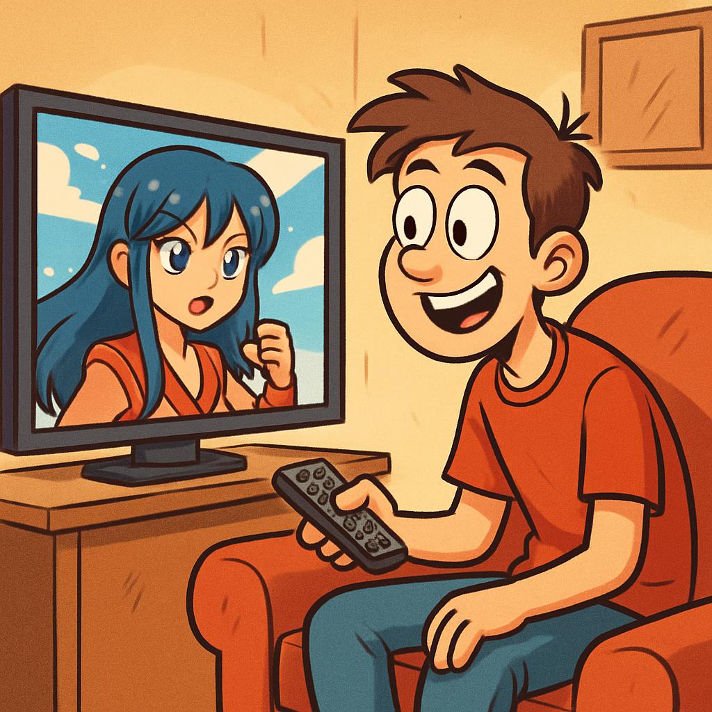 un tipo viendo anime Blank Meme Template