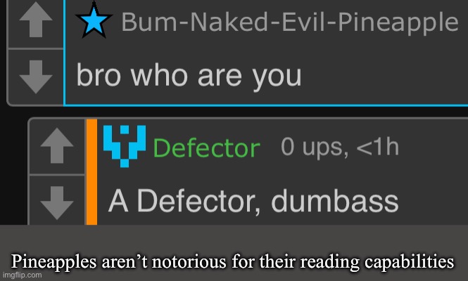 Pineapples aren’t notorious for their reading capabilities | made w/ Imgflip meme maker