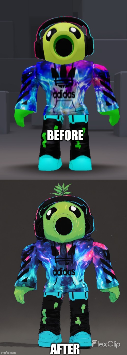 I used AI to Draw my OC | BEFORE; AFTER | made w/ Imgflip meme maker