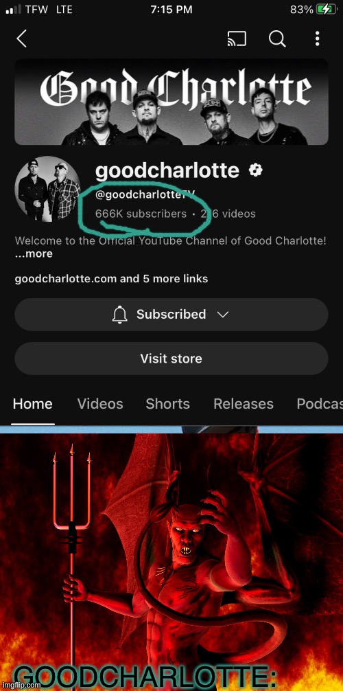 I detected a cornball  | GOODCHARLOTTE: | made w/ Imgflip meme maker