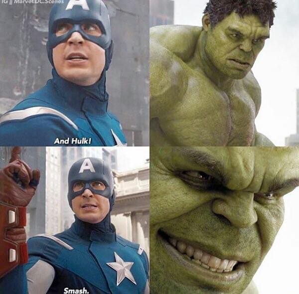 Captain America Hulk Smash Blank Meme Template