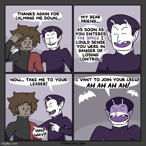 image tagged in stars,werewolf,vampire,friend,leader,crew | made w/ Imgflip meme maker