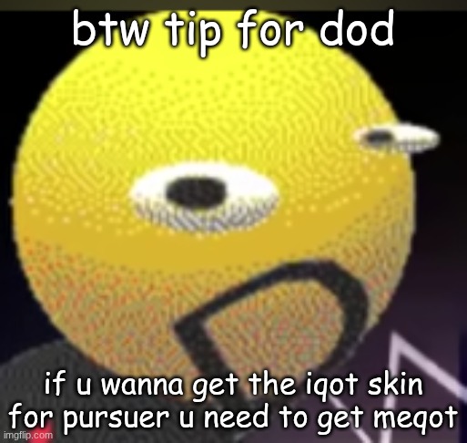 iqot | btw tip for dod; if u wanna get the iqot skin for pursuer u need to get meqot | image tagged in iqot | made w/ Imgflip meme maker