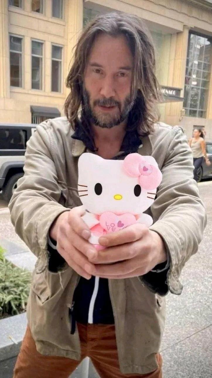 Keanu Hello Kitty Blank Meme Template