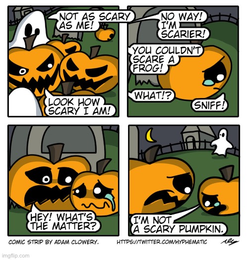 He’s young, he’ll grow into it… | image tagged in comics,clowery,cemetery,pumpkins,ghost,not scary | made w/ Imgflip meme maker